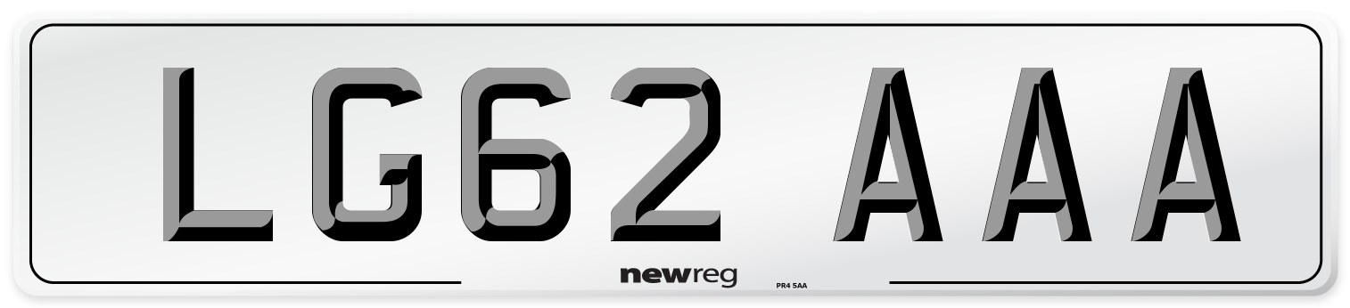 LG62 AAA Number Plate from New Reg